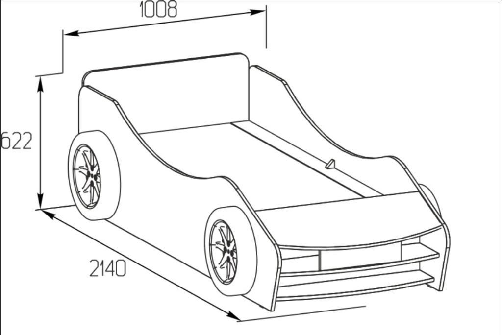 Кровать машина, с размерами
