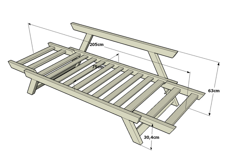 Размеры шезлонга из дерева