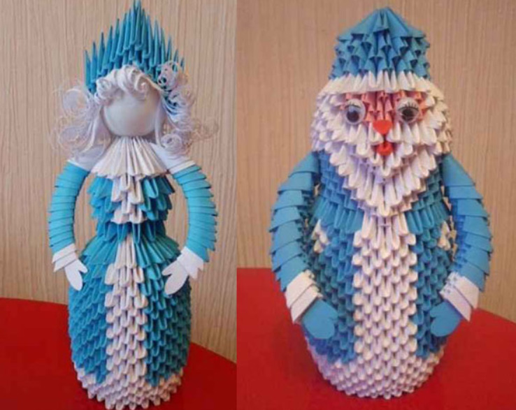 Снегурочка оригами