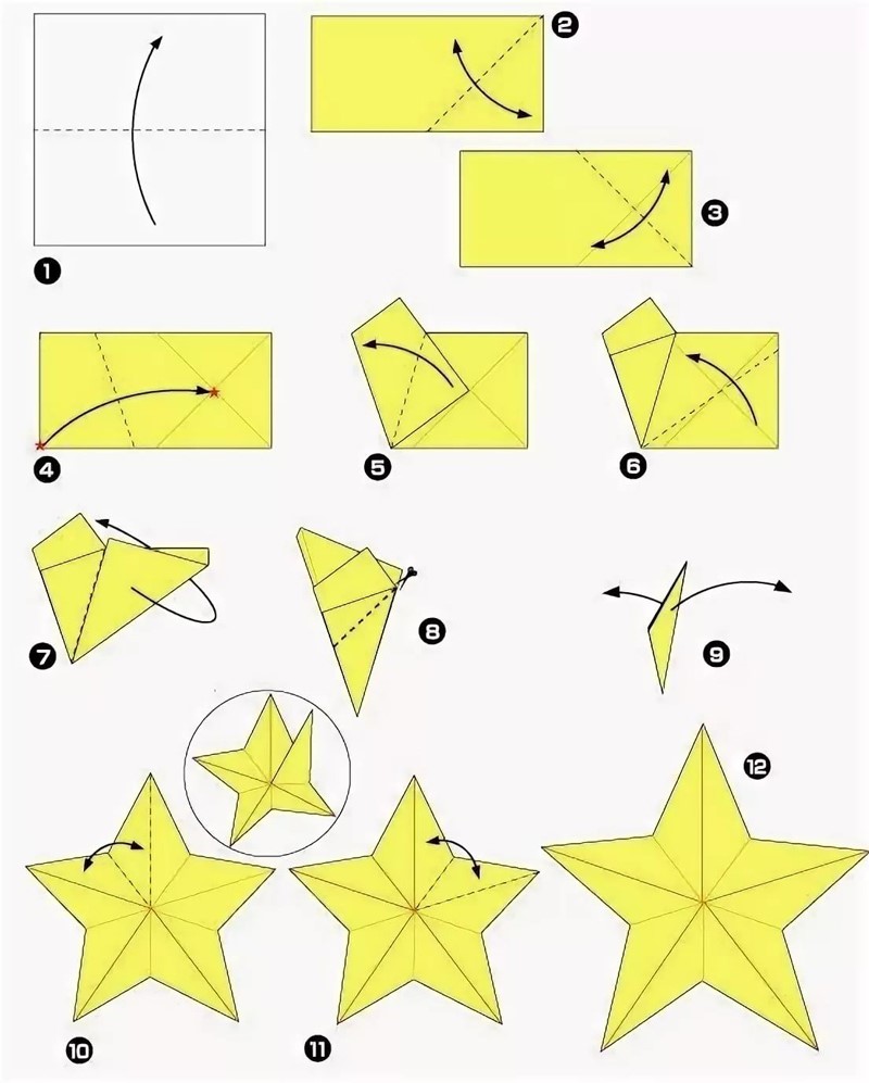 схема пятиконечной звезды из бумаги