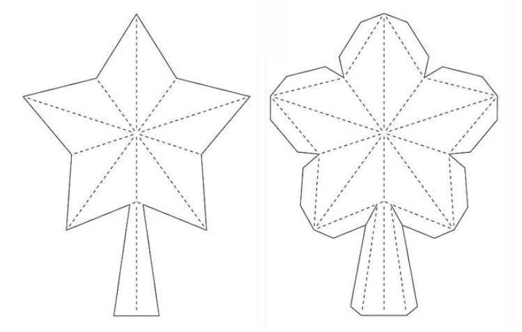 Чертёж звезды-верхушки на новогоднее дерево 