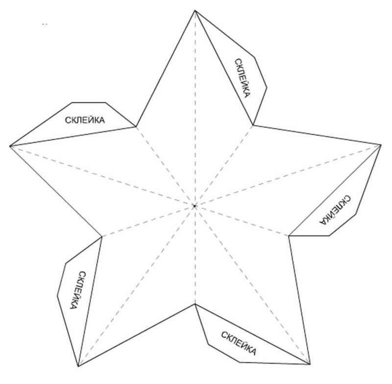 схема пятиконечной звезды из бумаги 