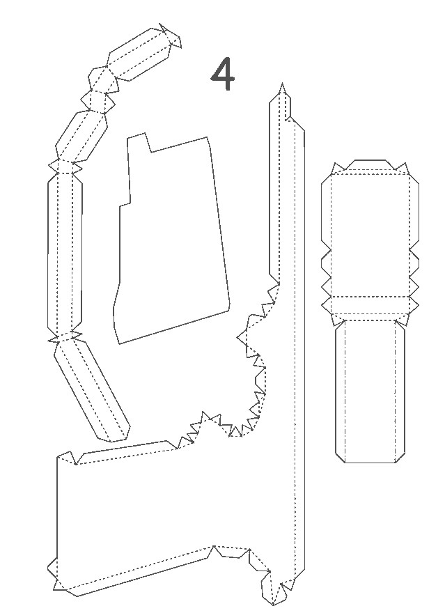 Схемы пистолета Дигл из картона 