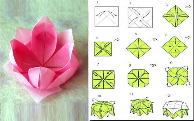 Оригами лотос: схемы сборки волшебного цветка Востока из бумаги с описаниями + 82 фото