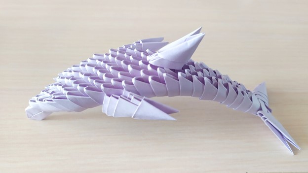 модульное оригами дельфинчик, как сделать плавник