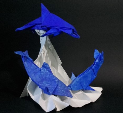 оригами - три дельфина