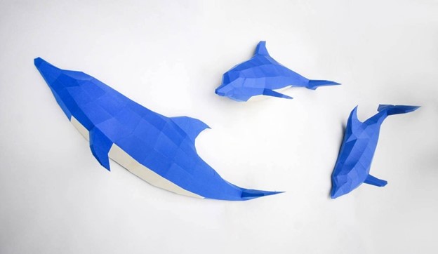 красивые оригами дельфинов